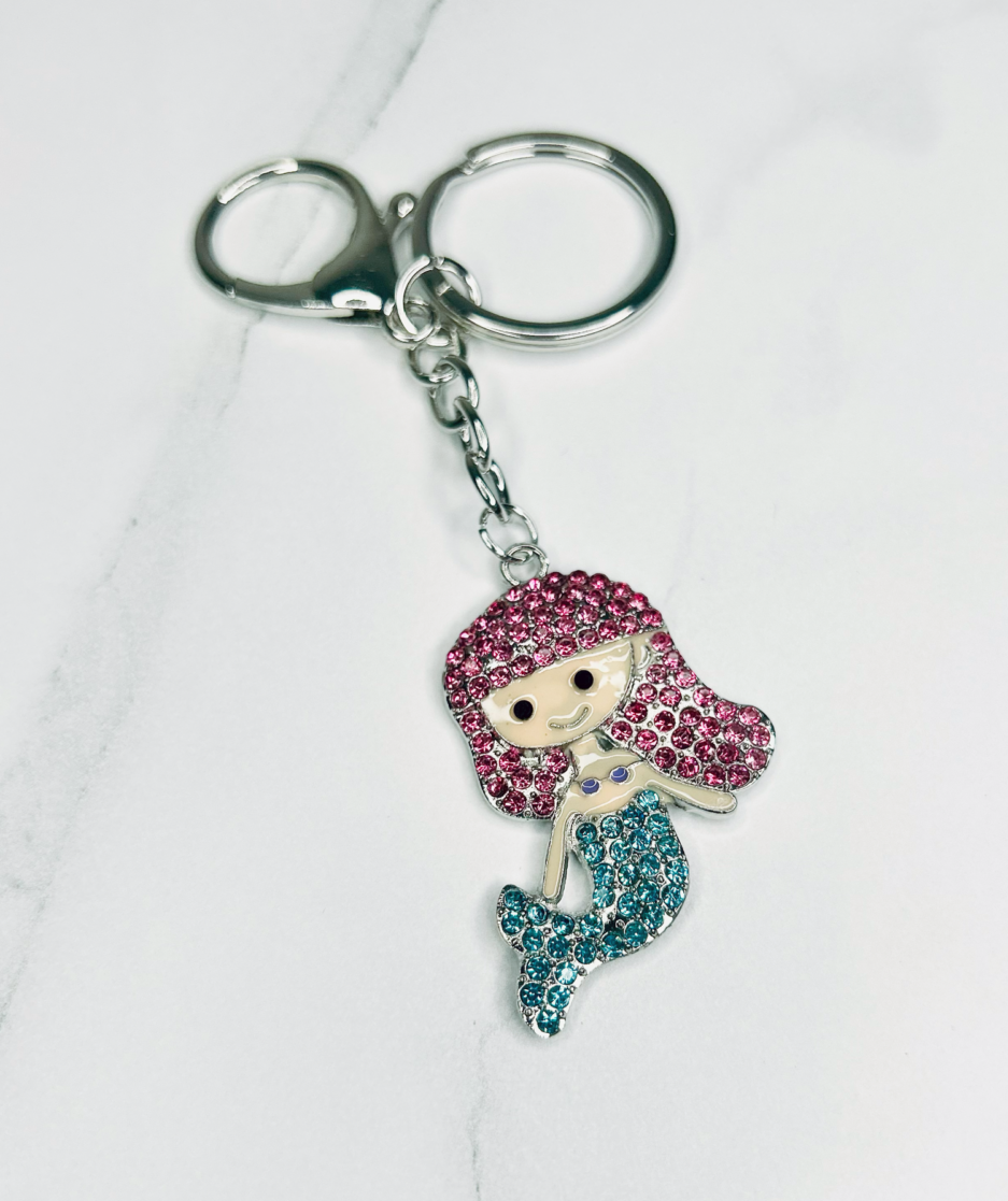 Mermaidery - Mermaidcore - Embellished Mermaid Keychain in Blue