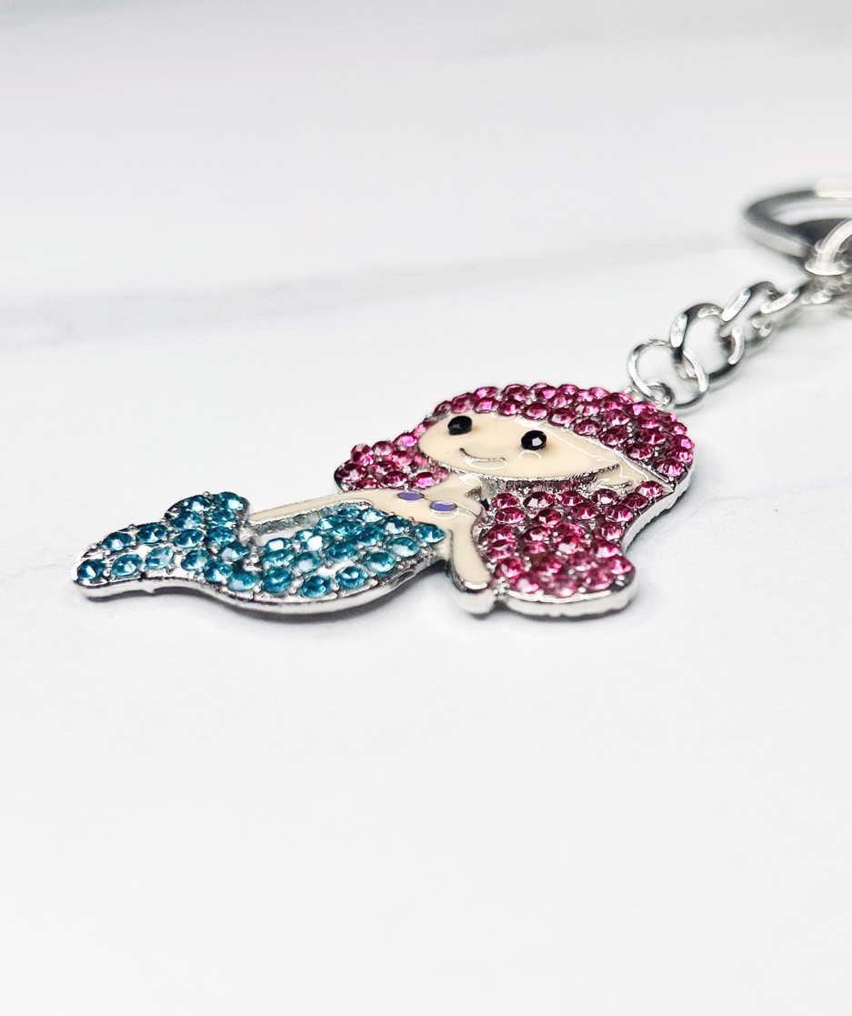 Mermaidery - Mermaidcore - Embellished Mermaid Keychain in Blue