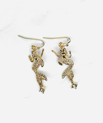 Crystal Drop Mermaid Earrings - Mermaidery